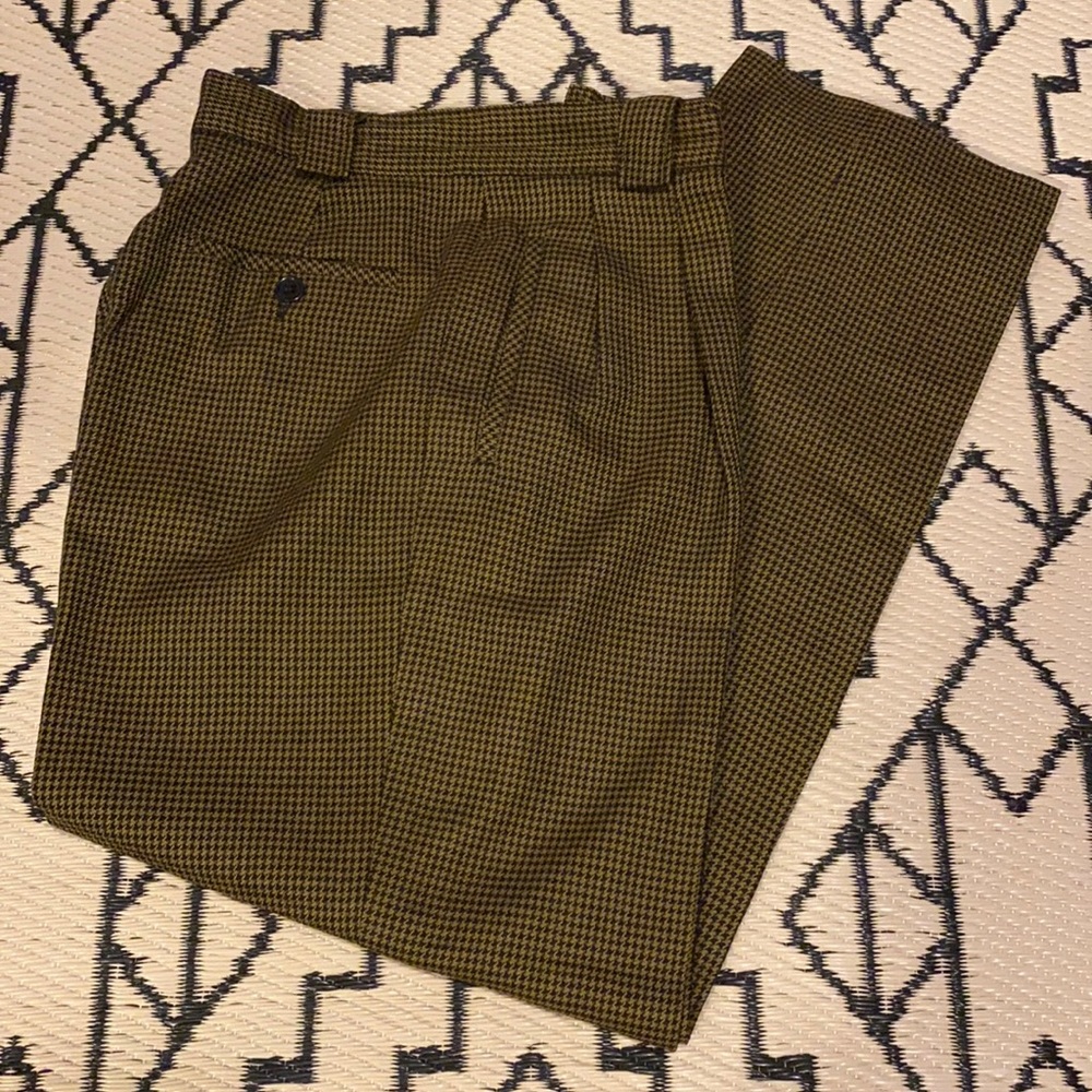 100% pure wool straight leg pants